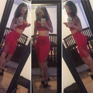 Charlotte Russe fashion set red with slits